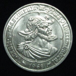 PORTUGAL , 50 ESCUDOS 1968 . PLATA
