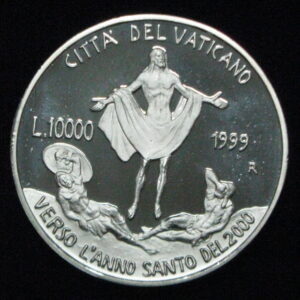 ITALIA , 10000 LIRAS DE 1999 . PLATA